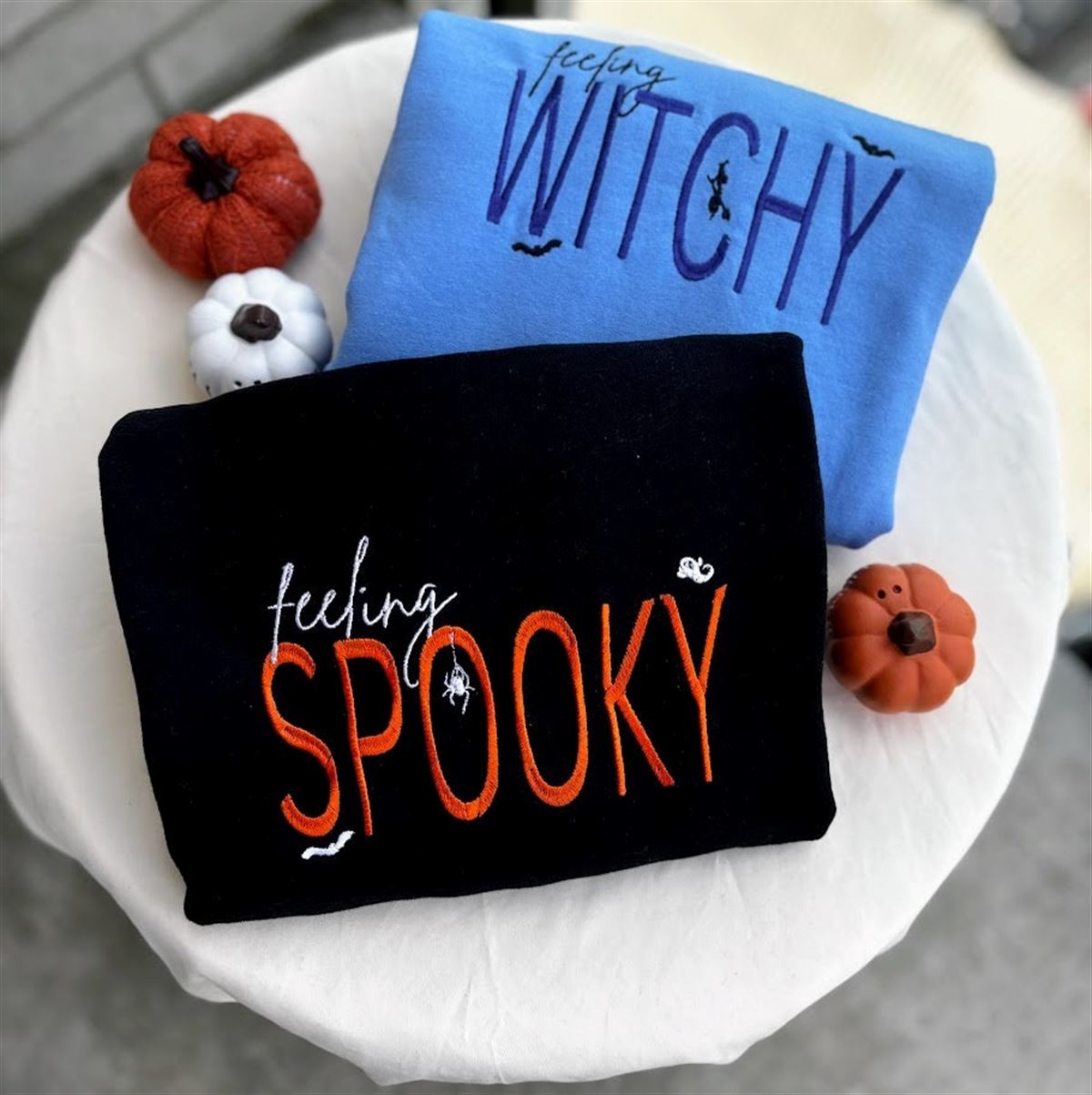 Feeling Witchy And Spooky Embroidered Sweatshirt Halloween Spooky Season Witches Brew Witch Costume Fall Trick Or Treat Witchsalem Ma Full Size Up To 5xl