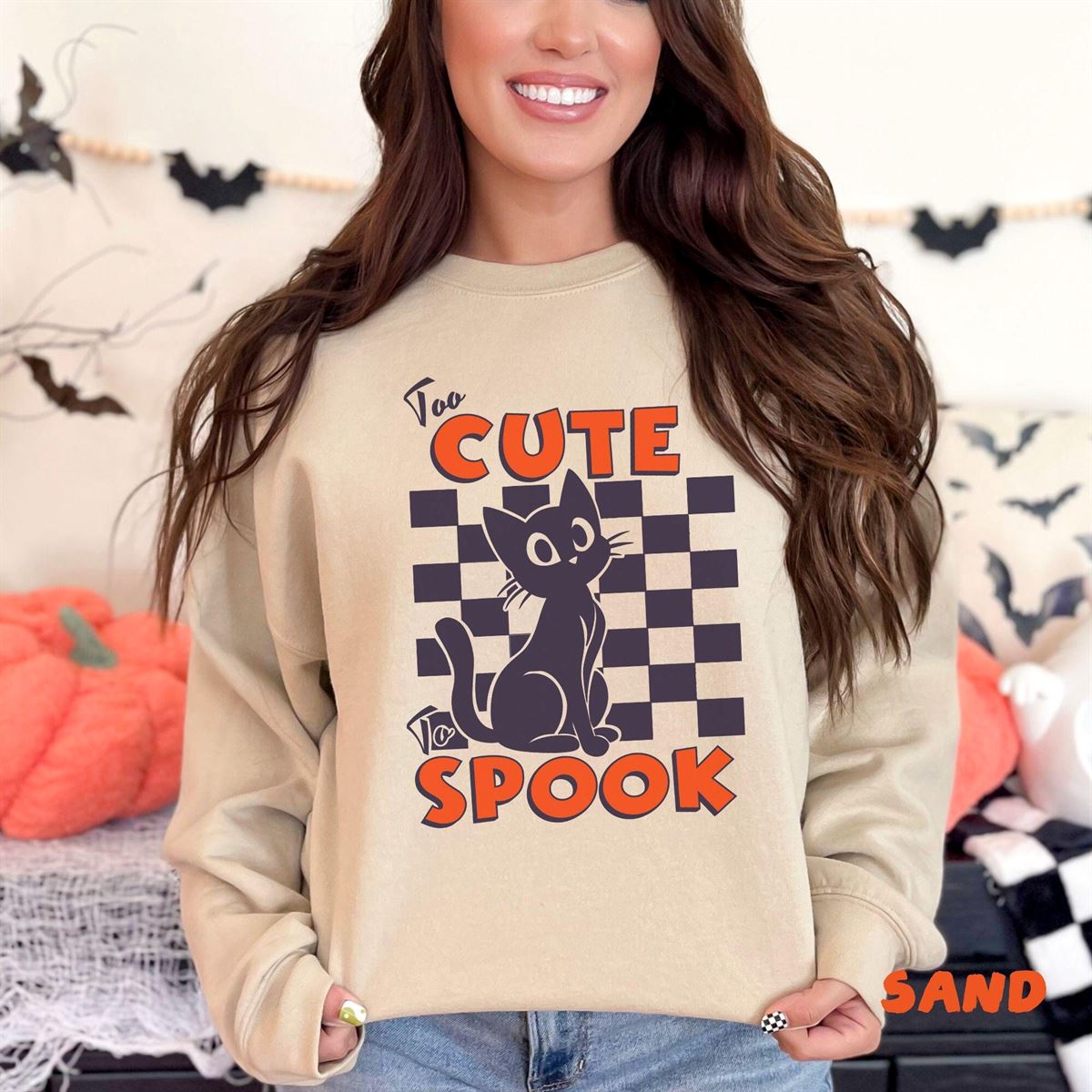 Halloween Cat Shirt Cat Lover Tshirt Halloween Sweatshirt Y2k Babytee Spooky Cat Tee Gift For Women For Halloween Parties Y2k Gifts Full Size Up To 5xl