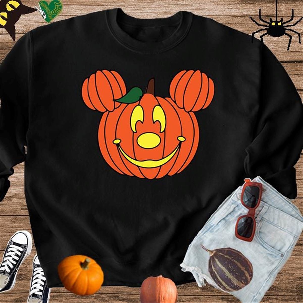 Halloween Pumpkin Face Sweatshirt Disneyland Halloween Pumpkin Jumper Lover Pumpkin Jumper Scary Horror Movies Mickey Minnie Gift 224 Size Up To 5xl