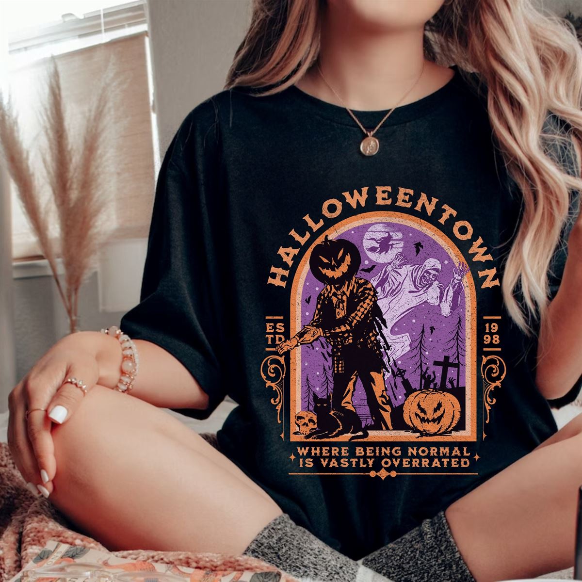 Halloweentown Sweatshirt Fall Sweatshirt Pumpkin Shirt Halloween Crewneck Spooky Season Halloween Hoodie Plus Size Up To 5xl