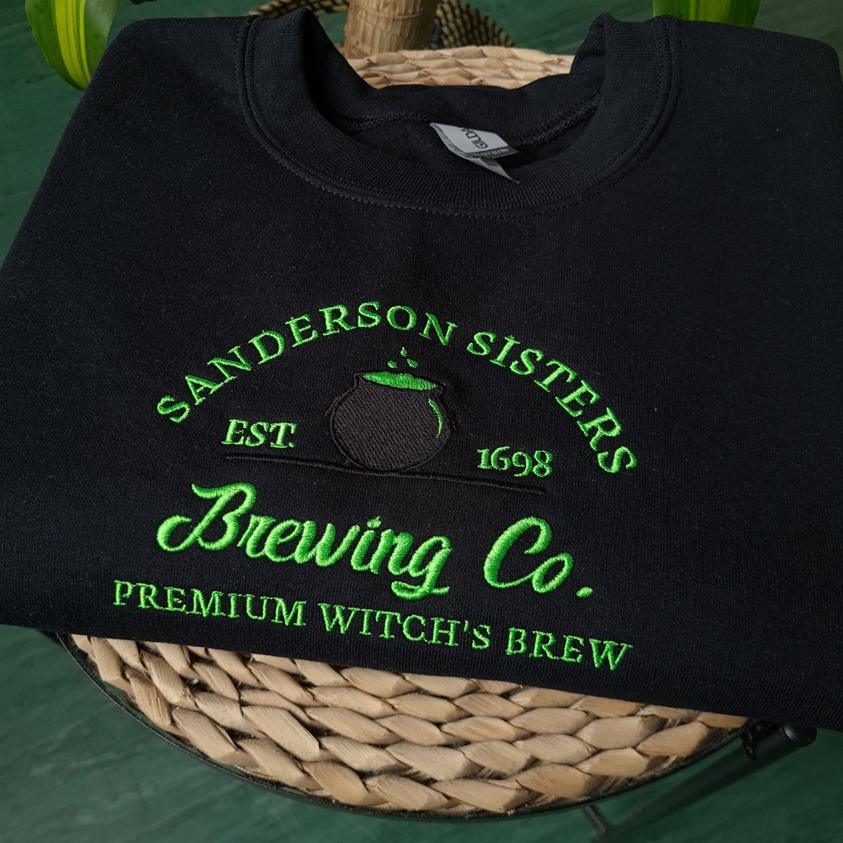 Sanderson Sisters Embroidered Sweatshirt Vintage Halloween Sweatshirt Halloween Brewing Co Sweatshirt Embroidered Halloween Sweatshirt Plus Size Up To 5xl