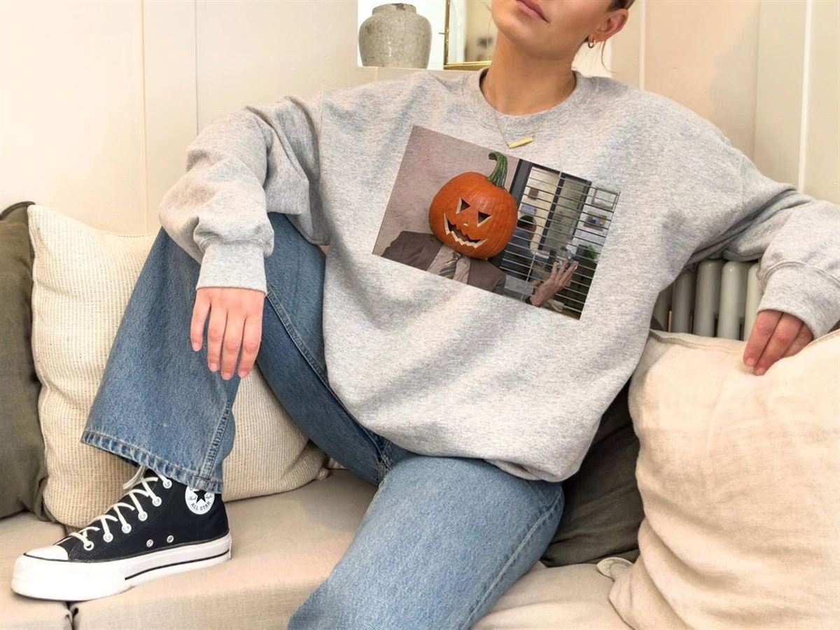 The Office Dwight Pumpkin Head Funny Halloween Shirt And Sweatshirt Gift Merch For Tv Series Fans Dwight Schrute The Office Shirt Full Size Up To 5xl